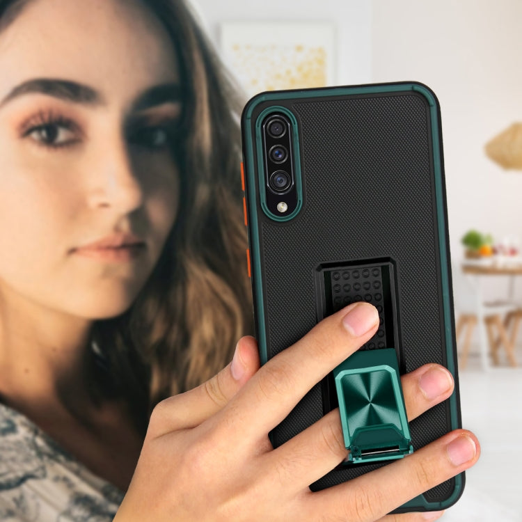 For Samsung Galaxy A50 / A30s / A50s Dual-color Skin Feel TPU + PC Magnetic Shockproof Case with Invisible Holder