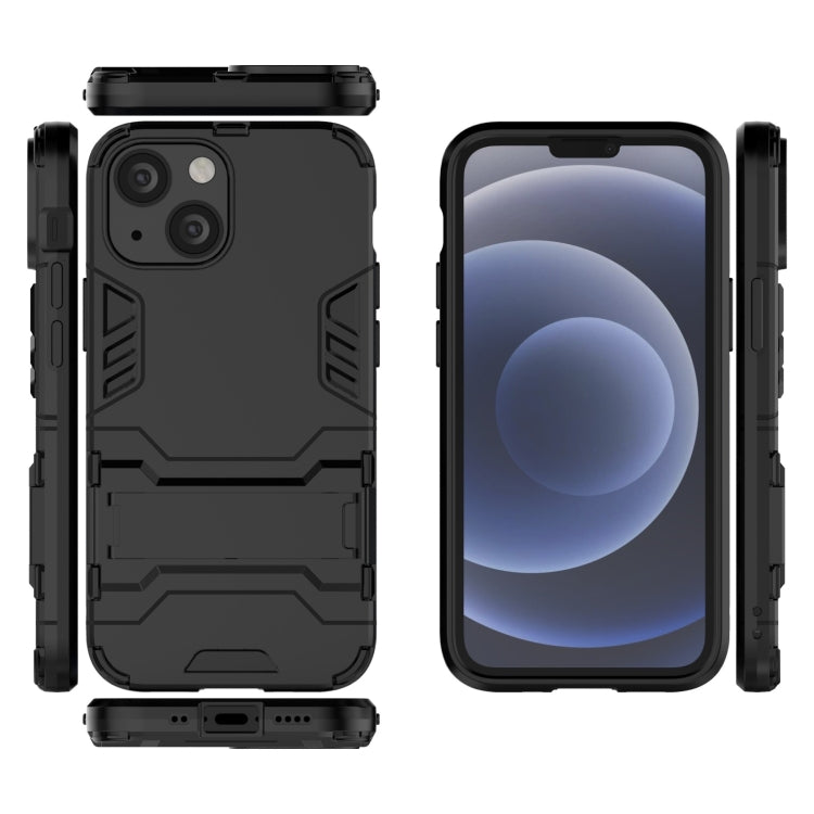 For iPhone 13 mini PC + TPU Shockproof Protective Case with Invisible Holder
