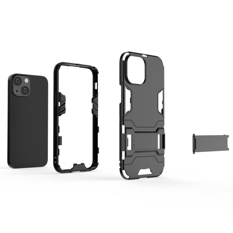 For iPhone 13 mini PC + TPU Shockproof Protective Case with Invisible Holder