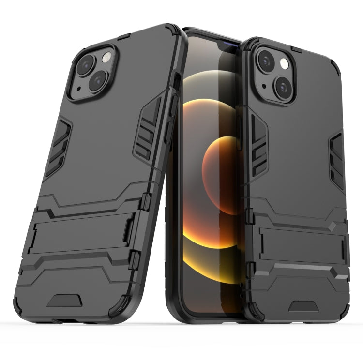For iPhone 13 PC + TPU Shockproof Protective Case with Invisible Holder
