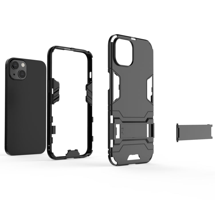 For iPhone 13 PC + TPU Shockproof Protective Case with Invisible Holder
