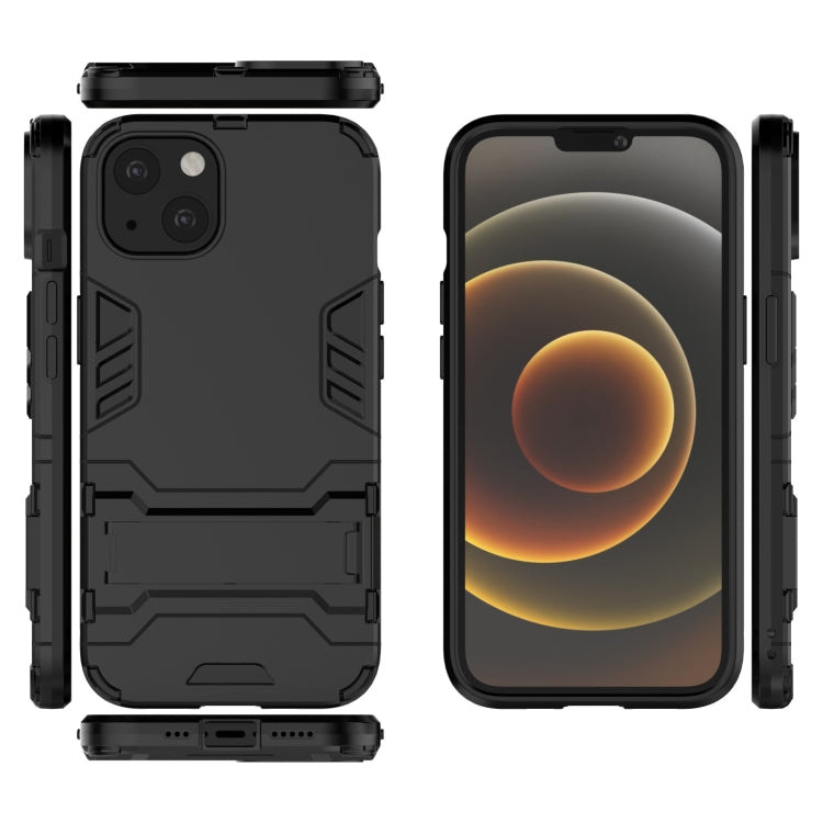 For iPhone 13 PC + TPU Shockproof Protective Case with Invisible Holder
