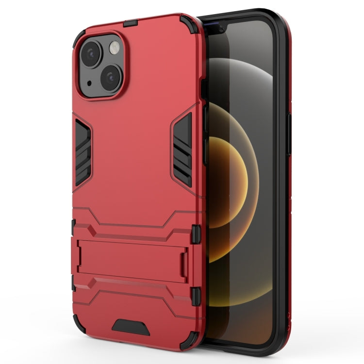 For iPhone 13 PC + TPU Shockproof Protective Case with Invisible Holder
