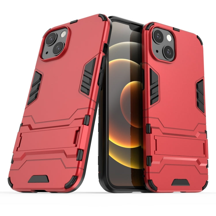 For iPhone 13 PC + TPU Shockproof Protective Case with Invisible Holder