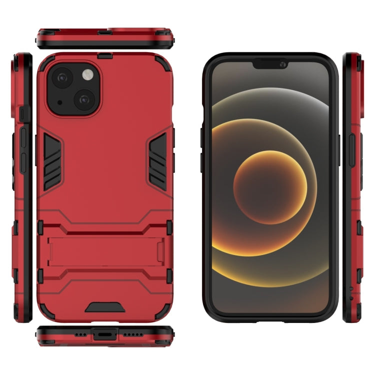 For iPhone 13 PC + TPU Shockproof Protective Case with Invisible Holder
