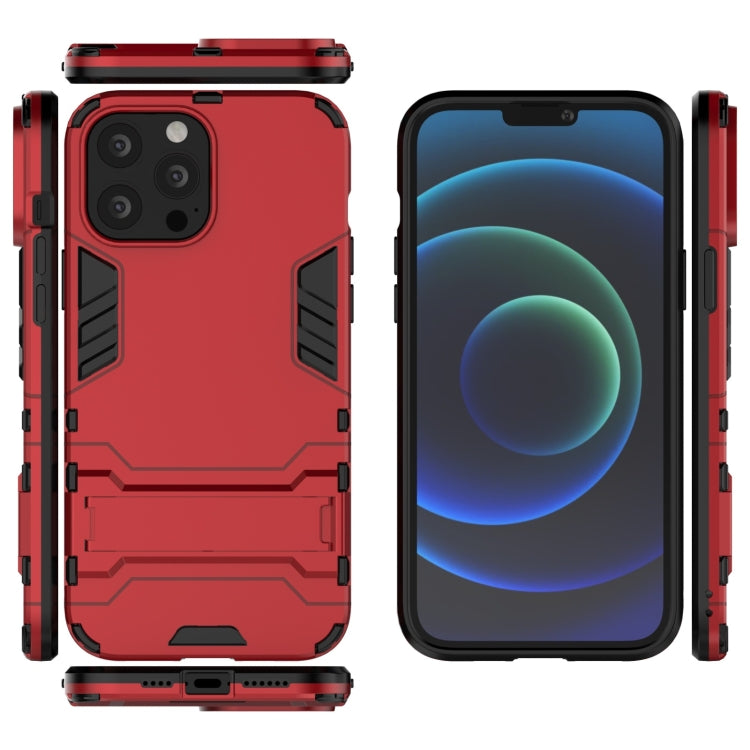 For iPhone 13 Pro Max PC + TPU Shockproof Protective Case with Invisible Holder