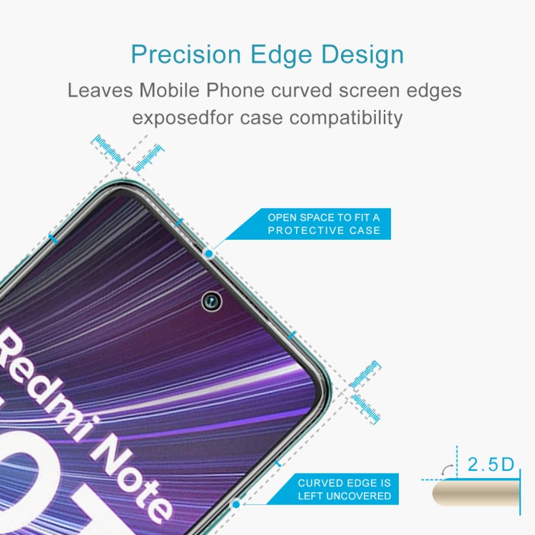 For Xiaomi Redmi Note 10T 5G 50 PCS 0.26mm 9H 2.5D Tempered Glass Film