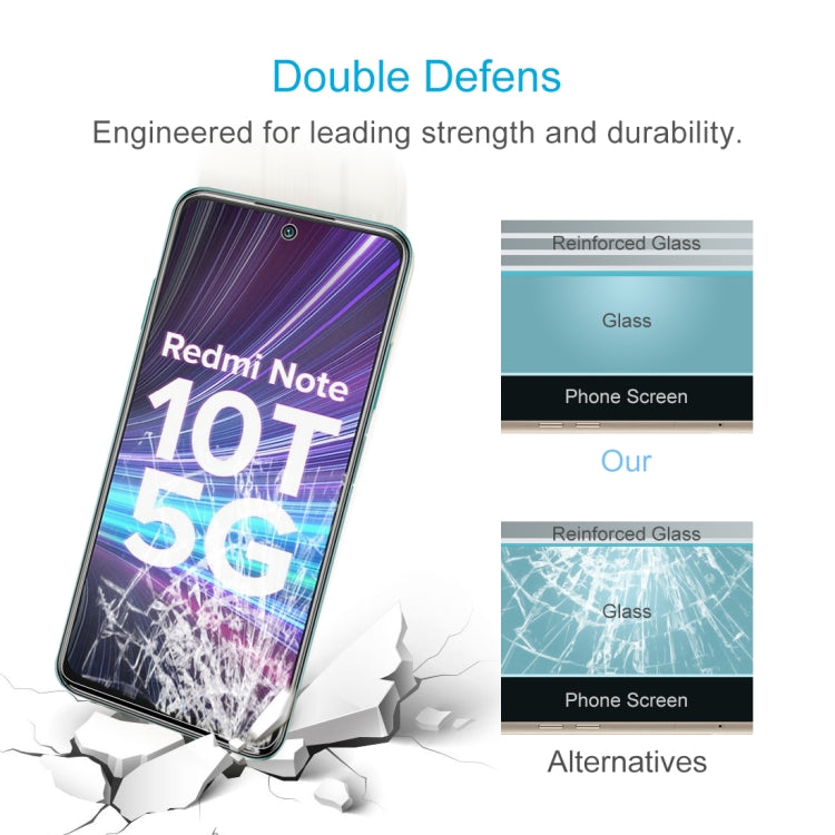 For Xiaomi Redmi Note 10T 5G 50 PCS 0.26mm 9H 2.5D Tempered Glass Film