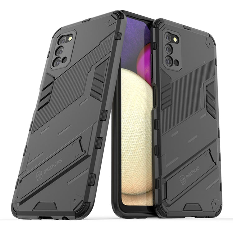 For Samsung Galaxy A03s EU Version Punk Armor 2 in 1 PC + TPU Shockproof Case with Invisible Holder