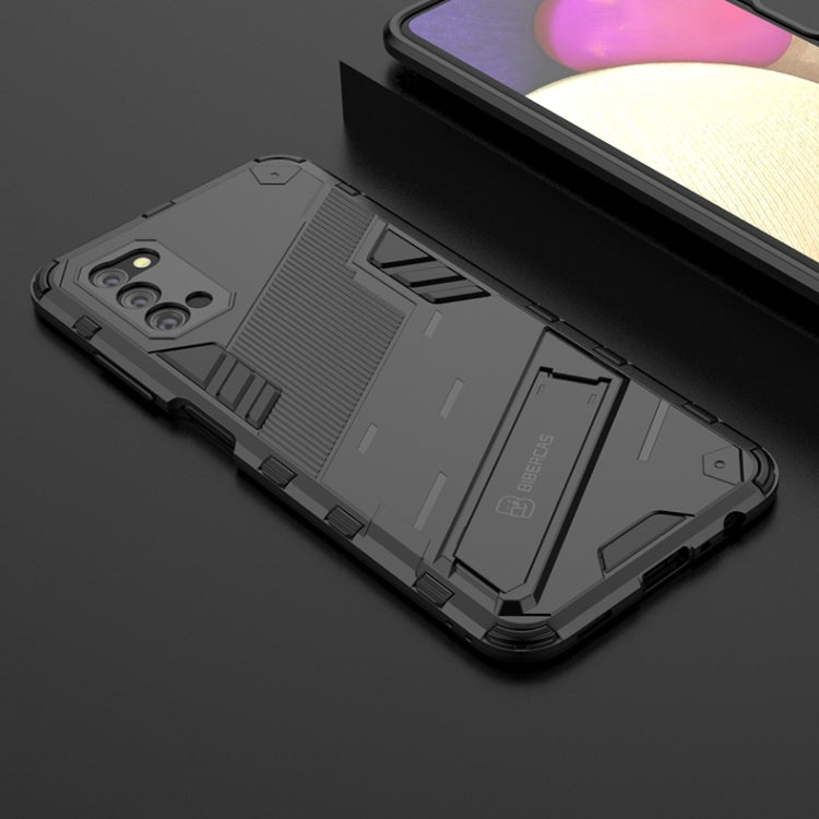 For Samsung Galaxy A03s EU Version Punk Armor 2 in 1 PC + TPU Shockproof Case with Invisible Holder