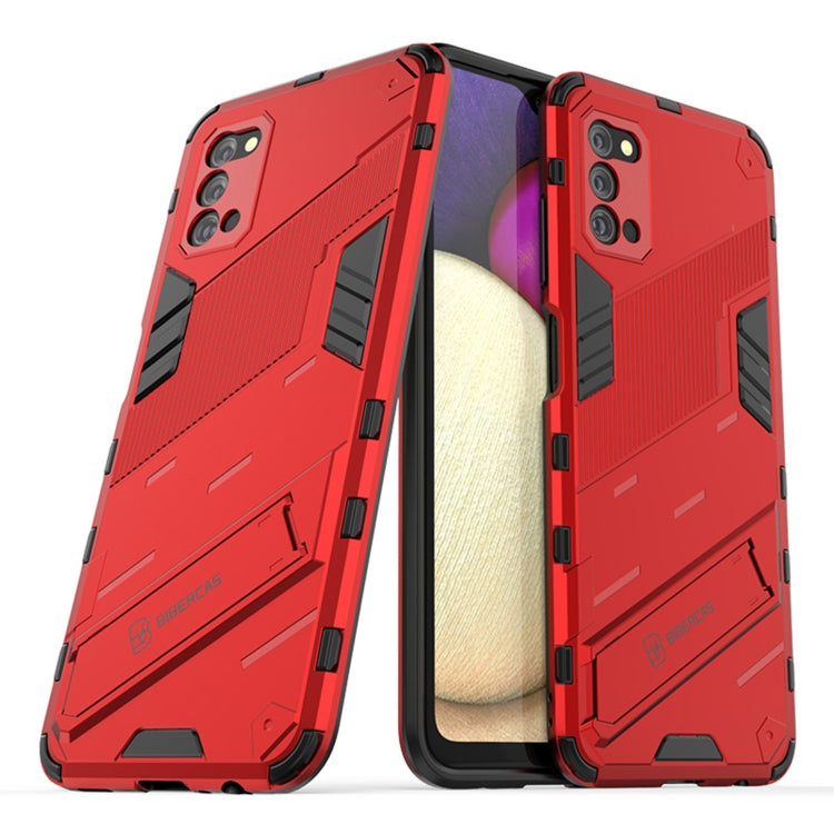 For Samsung Galaxy A03s EU Version Punk Armor 2 in 1 PC + TPU Shockproof Case with Invisible Holder