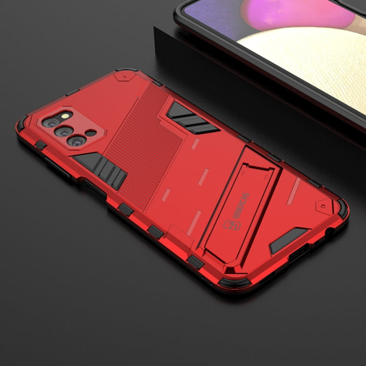 For Samsung Galaxy A03s EU Version Punk Armor 2 in 1 PC + TPU Shockproof Case with Invisible Holder