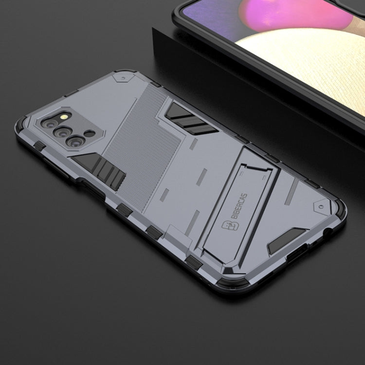 For Samsung Galaxy A03s EU Version Punk Armor 2 in 1 PC + TPU Shockproof Case with Invisible Holder