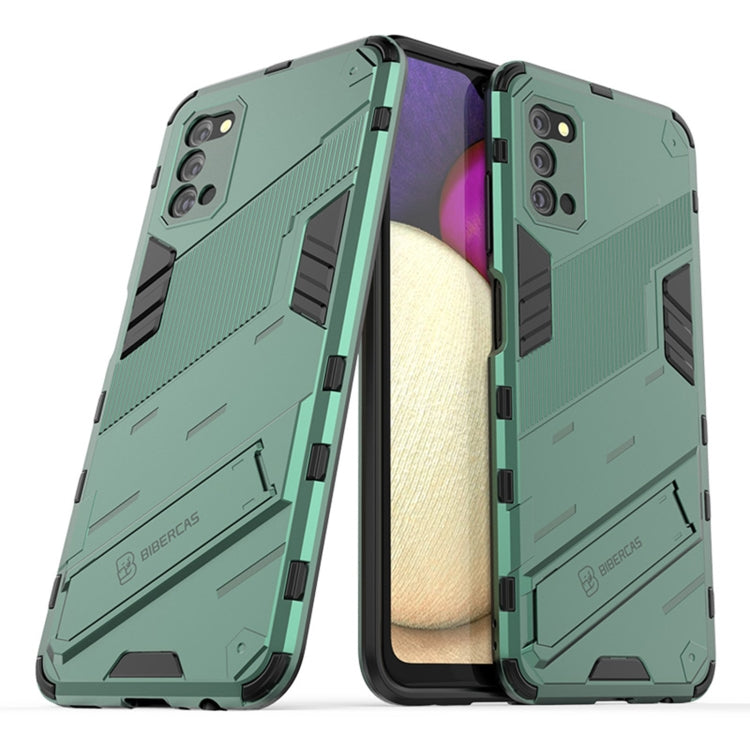 For Samsung Galaxy A03s EU Version Punk Armor 2 in 1 PC + TPU Shockproof Case with Invisible Holder