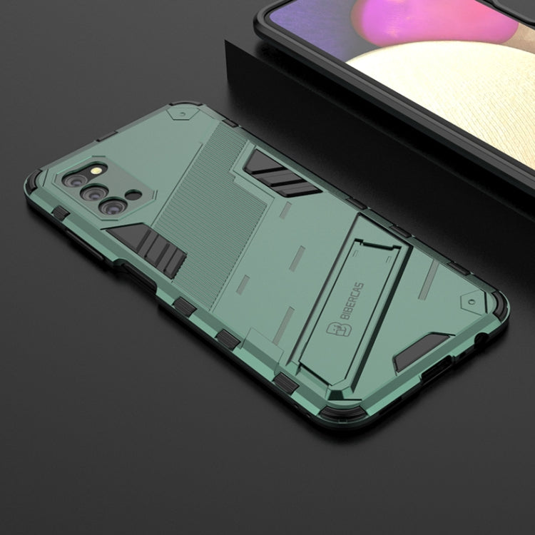 For Samsung Galaxy A03s EU Version Punk Armor 2 in 1 PC + TPU Shockproof Case with Invisible Holder