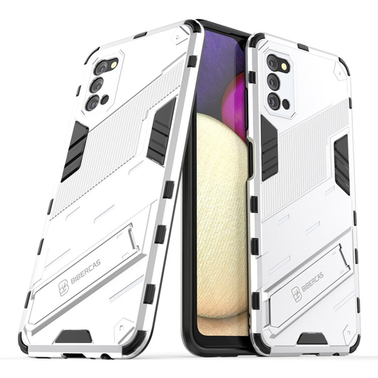For Samsung Galaxy A03s EU Version Punk Armor 2 in 1 PC + TPU Shockproof Case with Invisible Holder