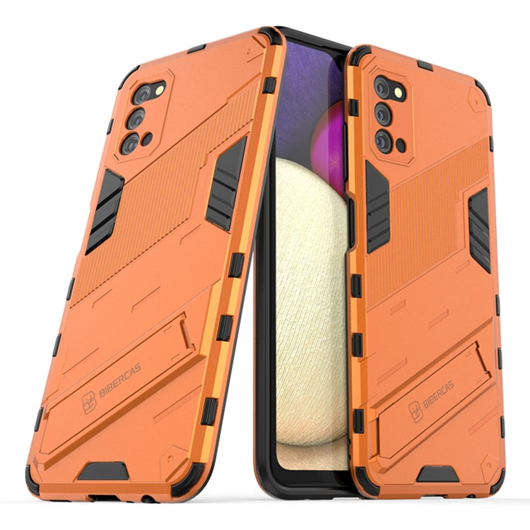 For Samsung Galaxy A03s EU Version Punk Armor 2 in 1 PC + TPU Shockproof Case with Invisible Holder