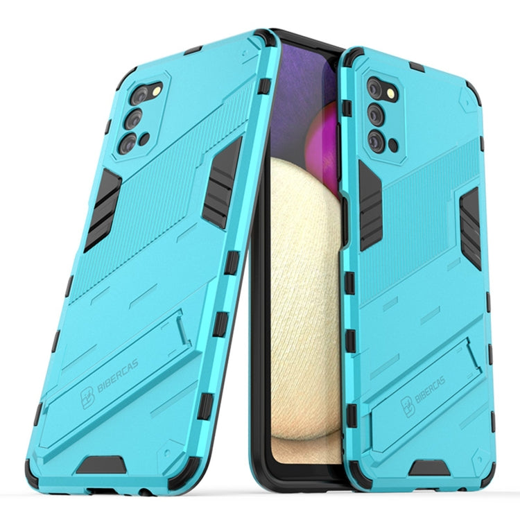 For Samsung Galaxy A03s EU Version Punk Armor 2 in 1 PC + TPU Shockproof Case with Invisible Holder