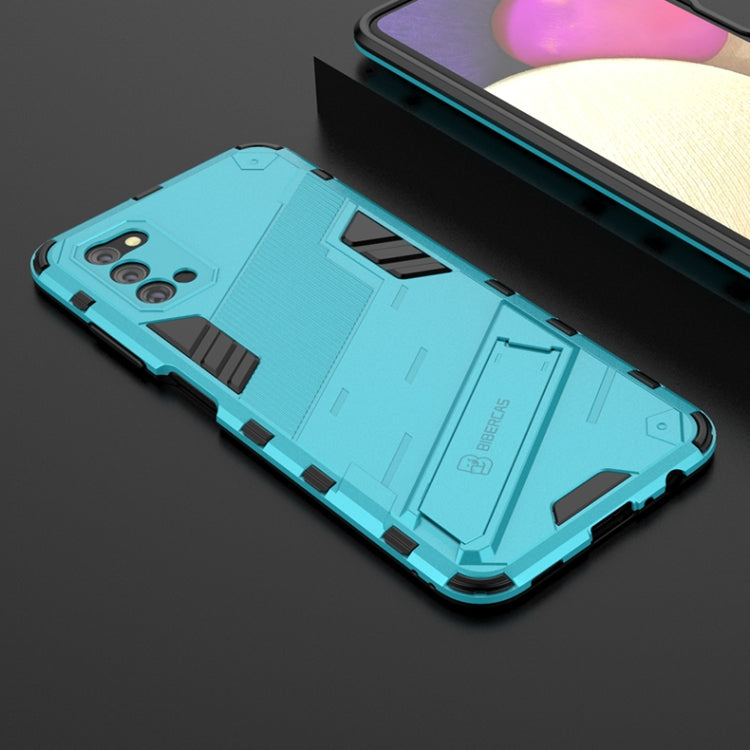 For Samsung Galaxy A03s EU Version Punk Armor 2 in 1 PC + TPU Shockproof Case with Invisible Holder