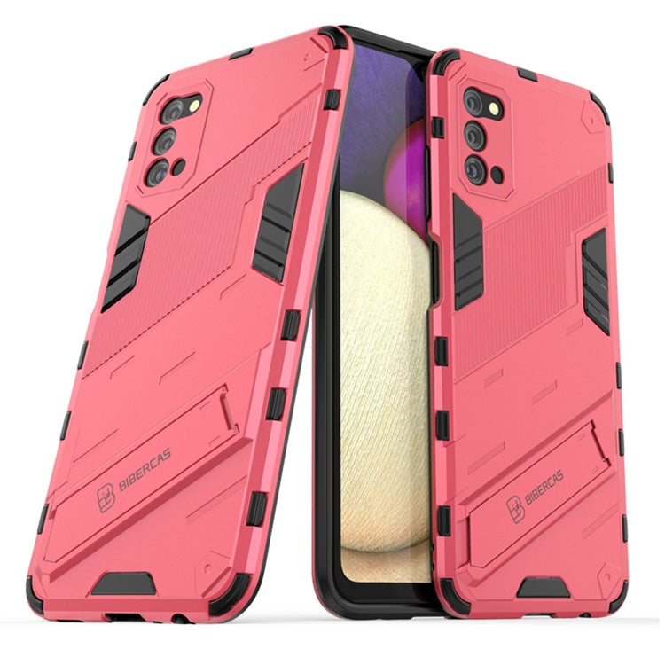For Samsung Galaxy A03s EU Version Punk Armor 2 in 1 PC + TPU Shockproof Case with Invisible Holder