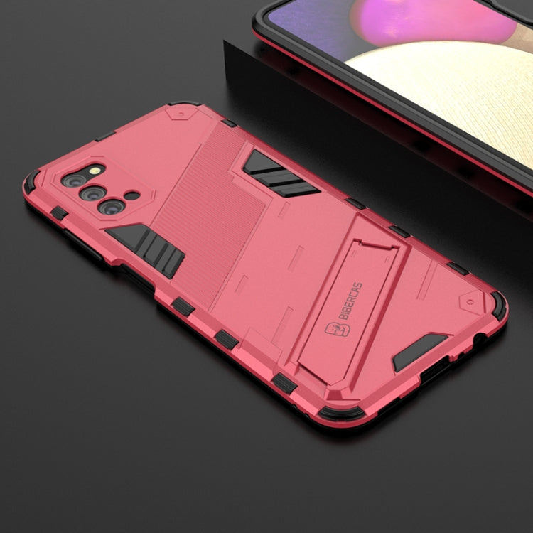 For Samsung Galaxy A03s EU Version Punk Armor 2 in 1 PC + TPU Shockproof Case with Invisible Holder