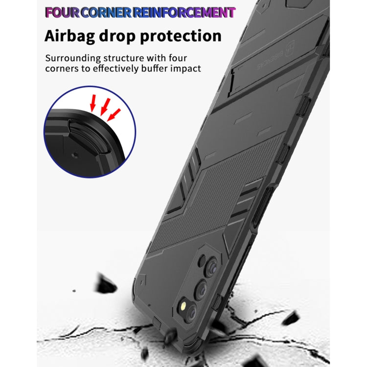 For Samsung Galaxy A03s EU Version Punk Armor 2 in 1 PC + TPU Shockproof Case with Invisible Holder