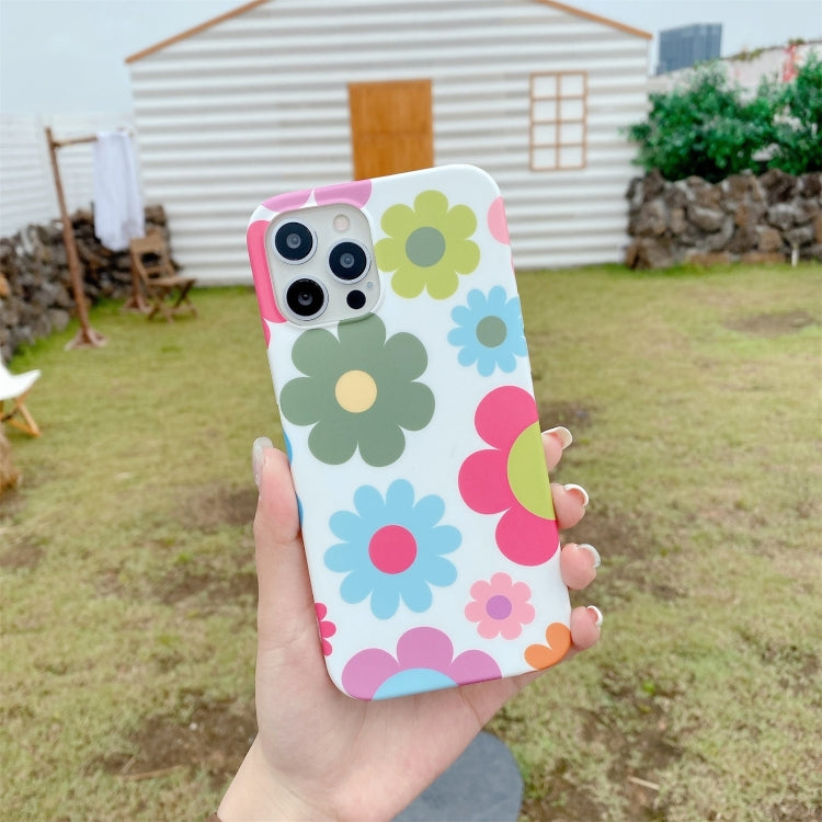 For iPhone 12 / 12 Pro Flower Pattern TPU Shockproof Protective Case