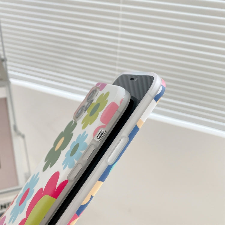 For iPhone 12 / 12 Pro Flower Pattern TPU Shockproof Protective Case