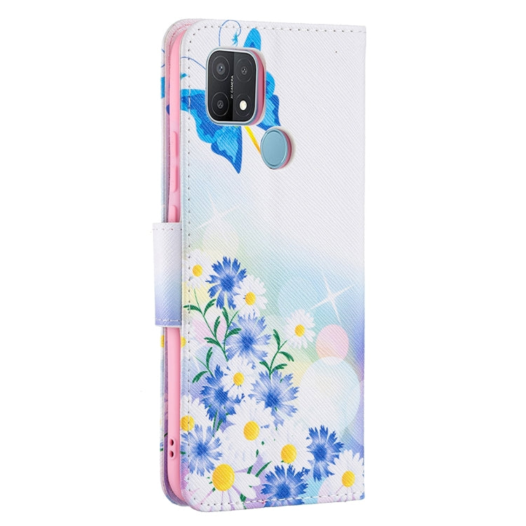 For OPPO A15 Colored Drawing Pattern Horizontal Flip Leather Case with Holder & Card Slots & Wallet