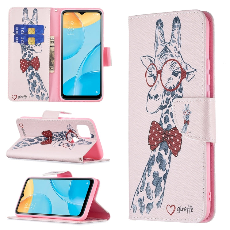For OPPO A15 Colored Drawing Pattern Horizontal Flip Leather Case with Holder & Card Slots & Wallet