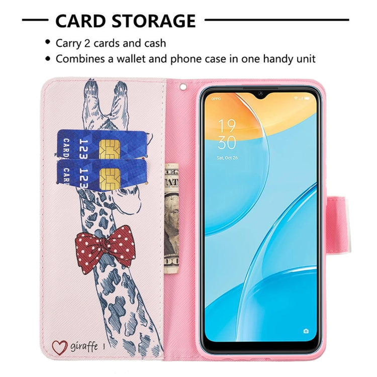 For OPPO A15 Colored Drawing Pattern Horizontal Flip Leather Case with Holder & Card Slots & Wallet