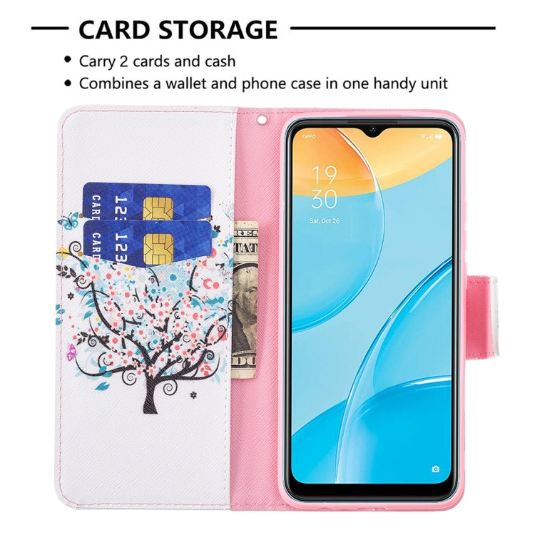 For OPPO A15 Colored Drawing Pattern Horizontal Flip Leather Case with Holder & Card Slots & Wallet
