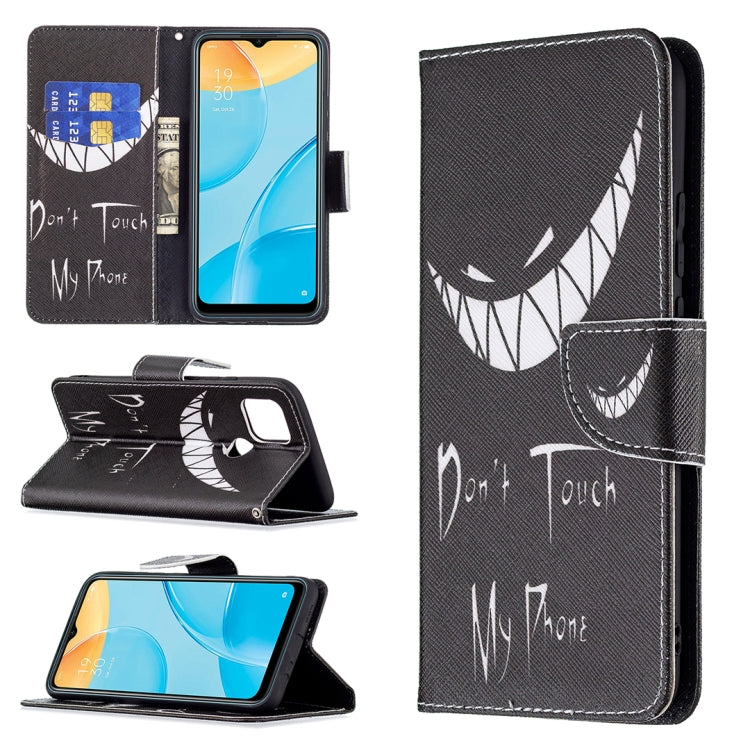 For OPPO A15 Colored Drawing Pattern Horizontal Flip Leather Case with Holder & Card Slots & Wallet