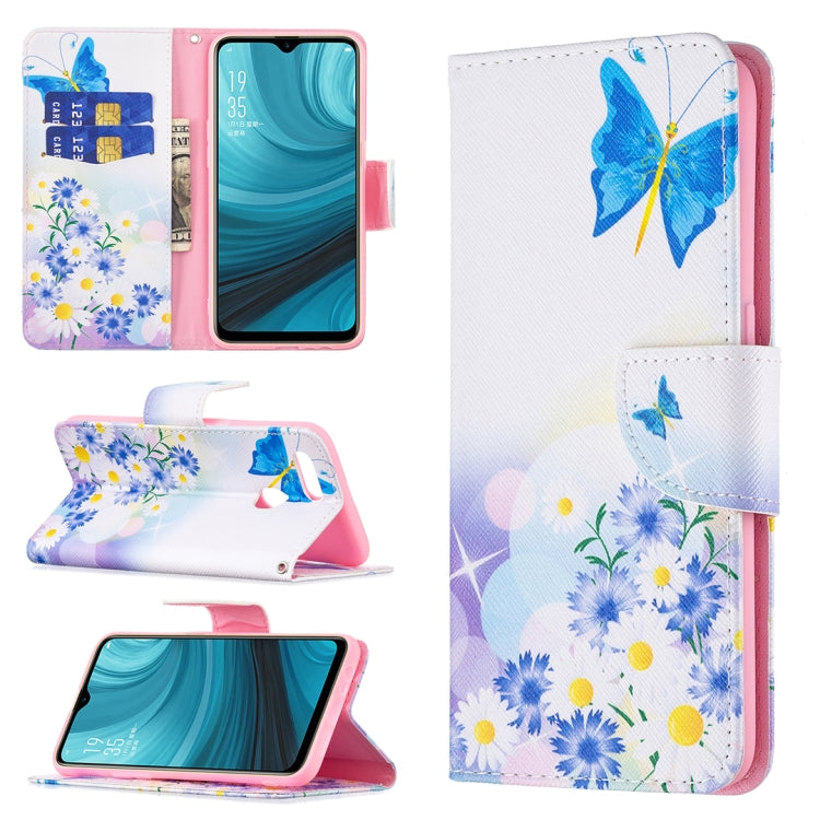 For OPPO A7 Colored Drawing Pattern Horizontal Flip Leather Case with Holder & Card Slots & Wallet