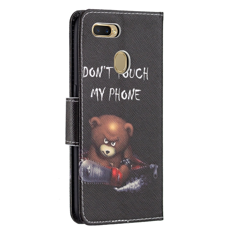 For OPPO A7 Colored Drawing Pattern Horizontal Flip Leather Case with Holder & Card Slots & Wallet