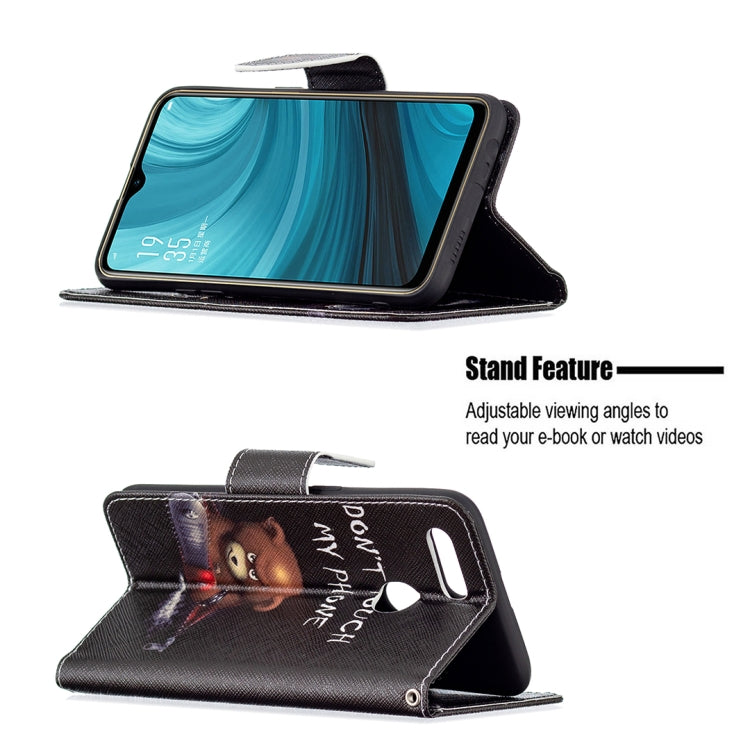 For OPPO A7 Colored Drawing Pattern Horizontal Flip Leather Case with Holder & Card Slots & Wallet