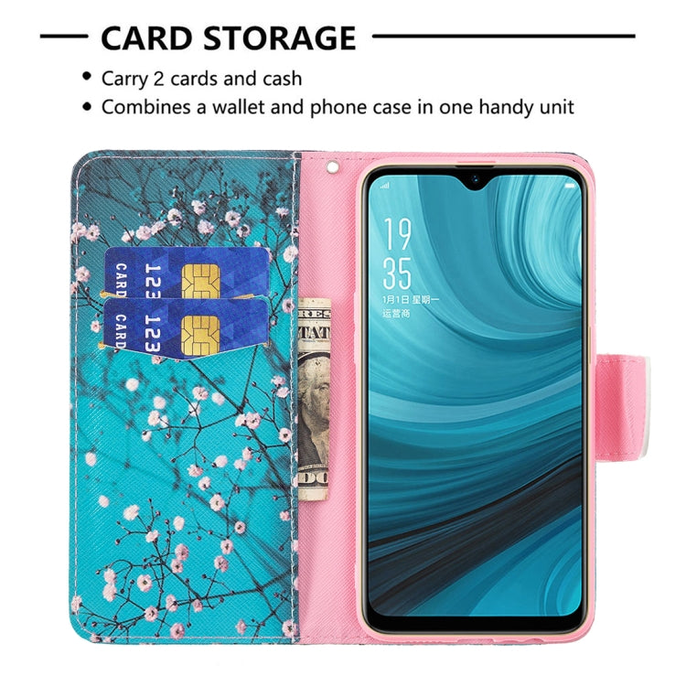 For OPPO A7 Colored Drawing Pattern Horizontal Flip Leather Case with Holder & Card Slots & Wallet