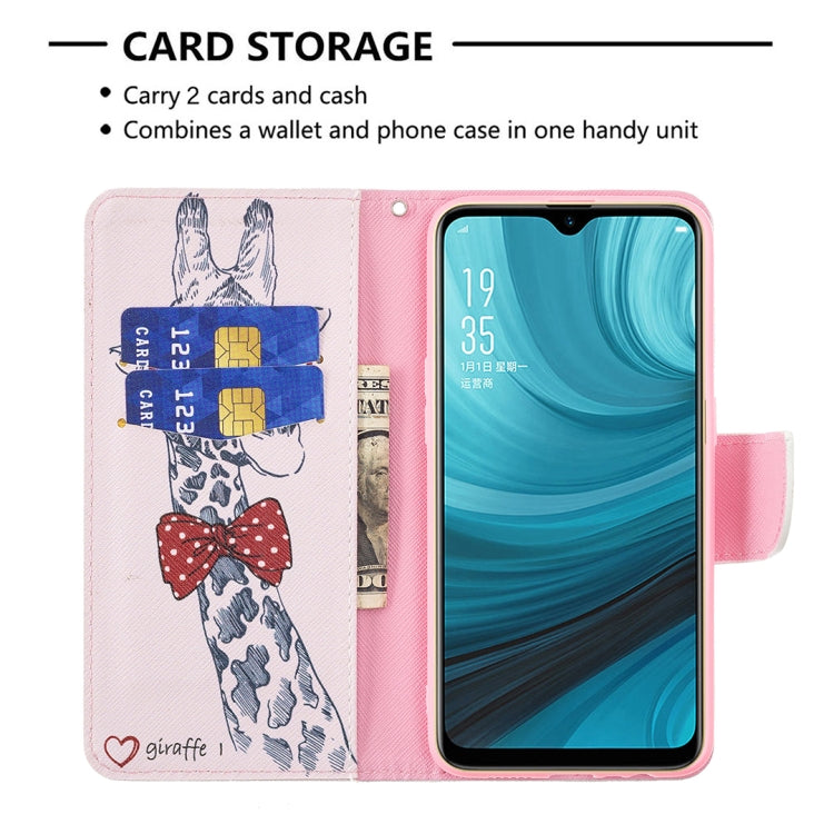 For OPPO A7 Colored Drawing Pattern Horizontal Flip Leather Case with Holder & Card Slots & Wallet
