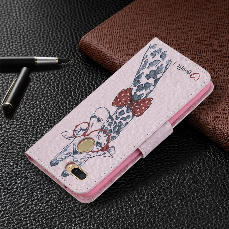 For OPPO A7 Colored Drawing Pattern Horizontal Flip Leather Case with Holder & Card Slots & Wallet