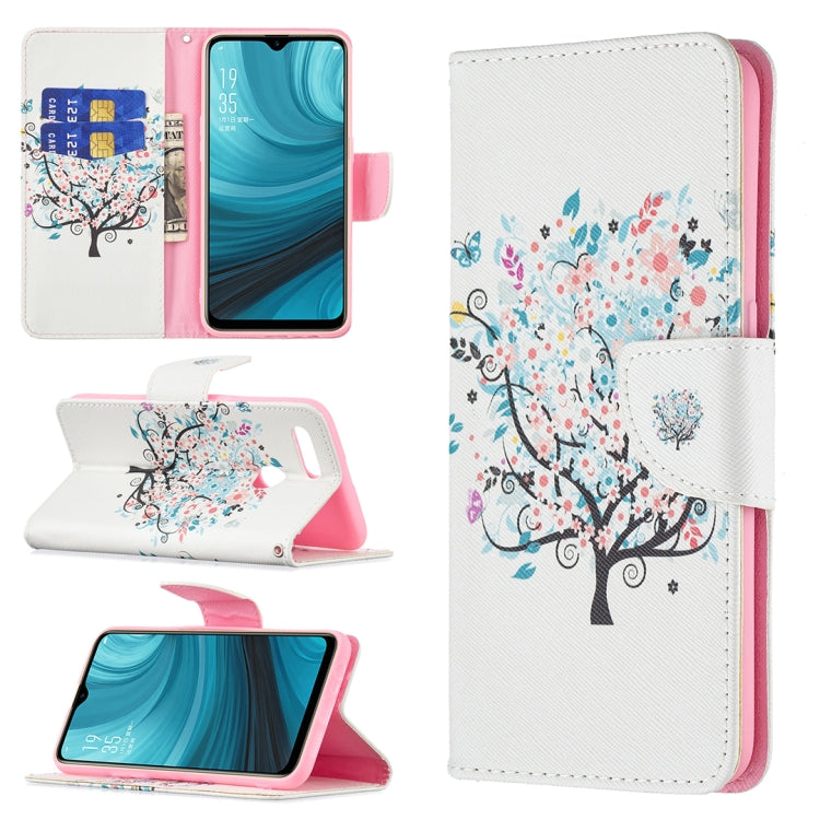 For OPPO A7 Colored Drawing Pattern Horizontal Flip Leather Case with Holder & Card Slots & Wallet
