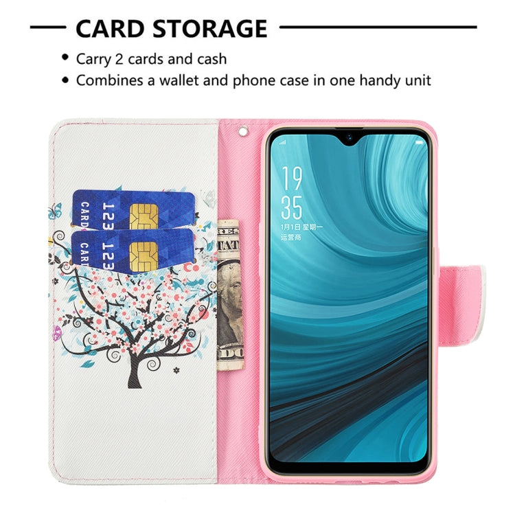For OPPO A7 Colored Drawing Pattern Horizontal Flip Leather Case with Holder & Card Slots & Wallet