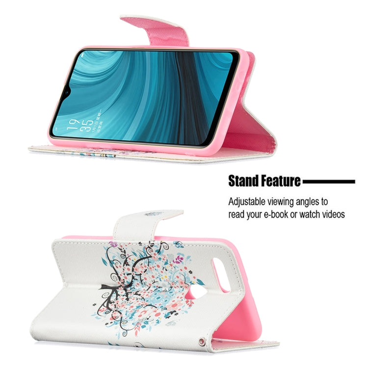 For OPPO A7 Colored Drawing Pattern Horizontal Flip Leather Case with Holder & Card Slots & Wallet