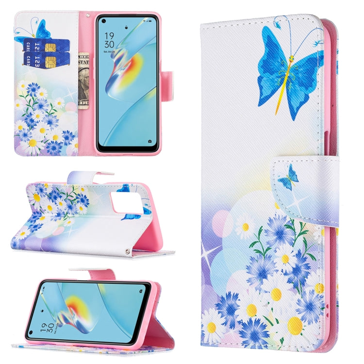 For OPPO A54 4G / A55 5G Colored Drawing Pattern Horizontal Flip Leather Case with Holder & Card Slots & Wallet