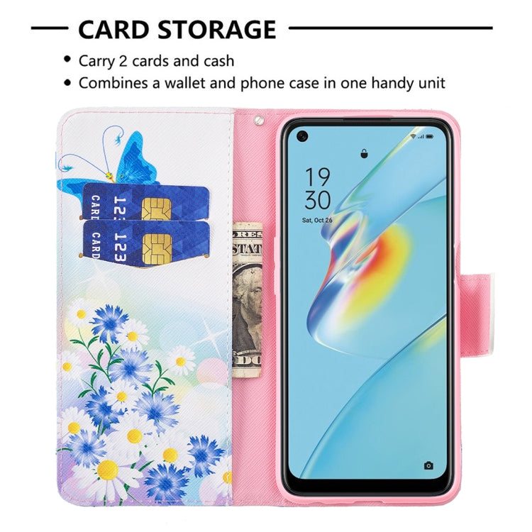 For OPPO A54 4G / A55 5G Colored Drawing Pattern Horizontal Flip Leather Case with Holder & Card Slots & Wallet