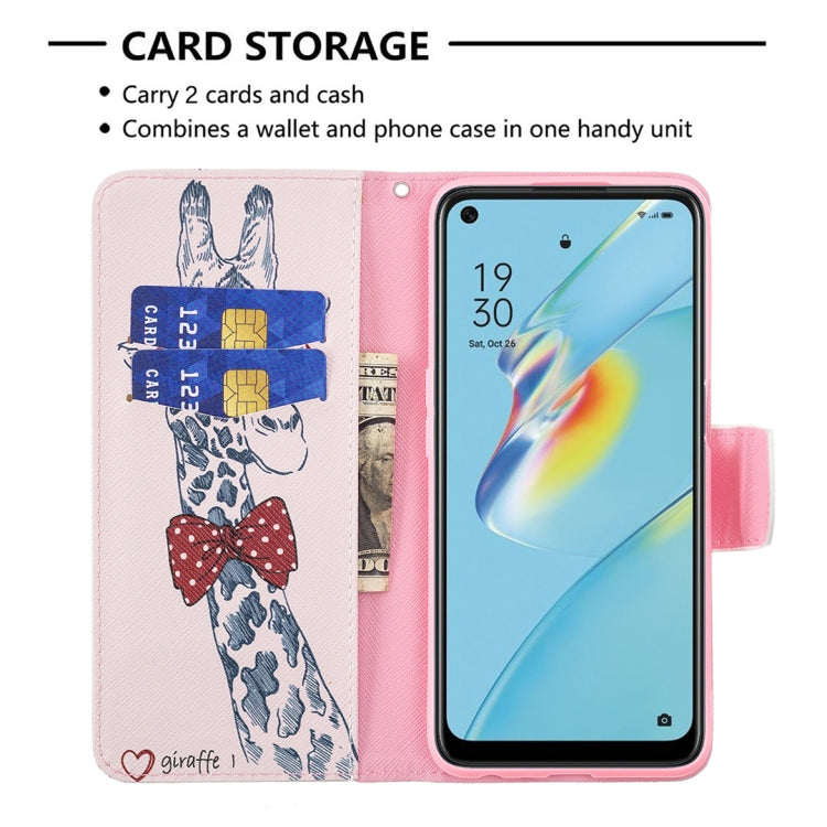 For OPPO A54 4G / A55 5G Colored Drawing Pattern Horizontal Flip Leather Case with Holder & Card Slots & Wallet