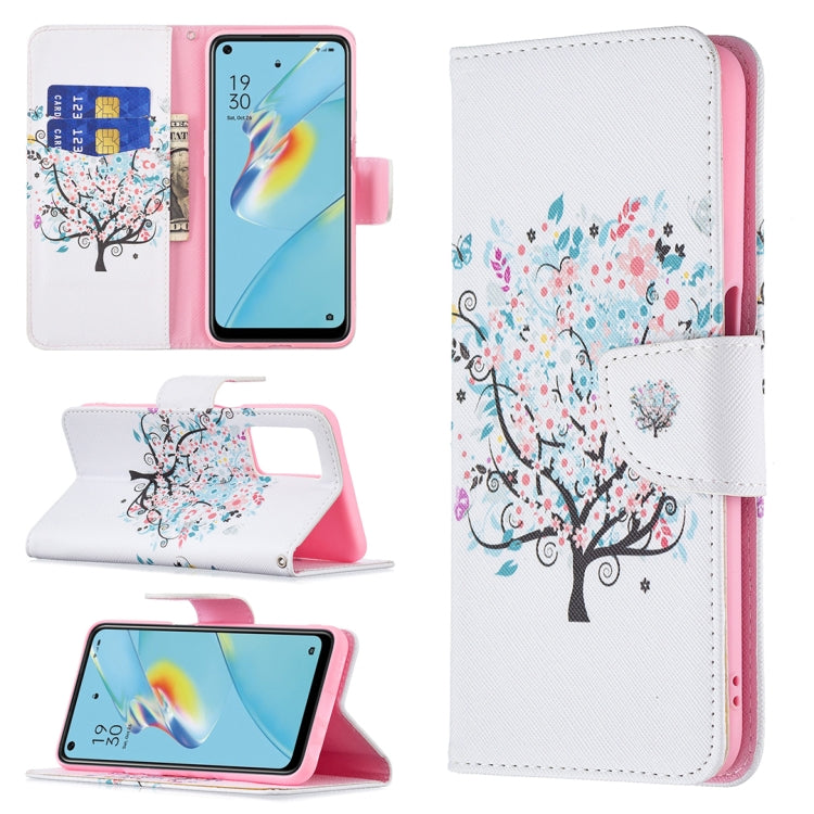 For OPPO A54 4G / A55 5G Colored Drawing Pattern Horizontal Flip Leather Case with Holder & Card Slots & Wallet