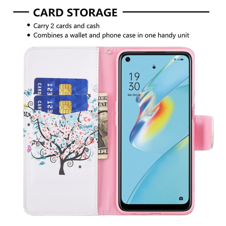 For OPPO A54 4G / A55 5G Colored Drawing Pattern Horizontal Flip Leather Case with Holder & Card Slots & Wallet