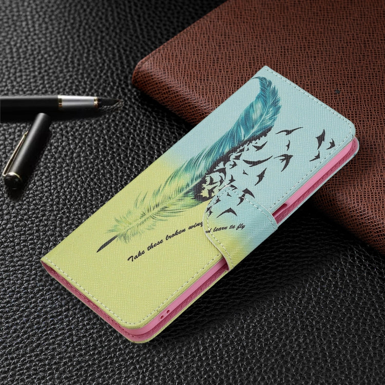 For OPPO A54 4G / A55 5G Colored Drawing Pattern Horizontal Flip Leather Case with Holder & Card Slots & Wallet