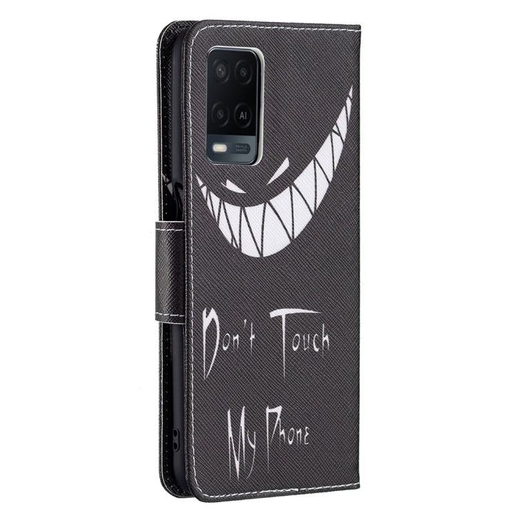 For OPPO A54 4G / A55 5G Colored Drawing Pattern Horizontal Flip Leather Case with Holder & Card Slots & Wallet