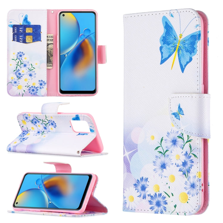 For OPPO A74 4G / F19 4G Colored Drawing Pattern Horizontal Flip Leather Case with Holder & Card Slots & Wallet